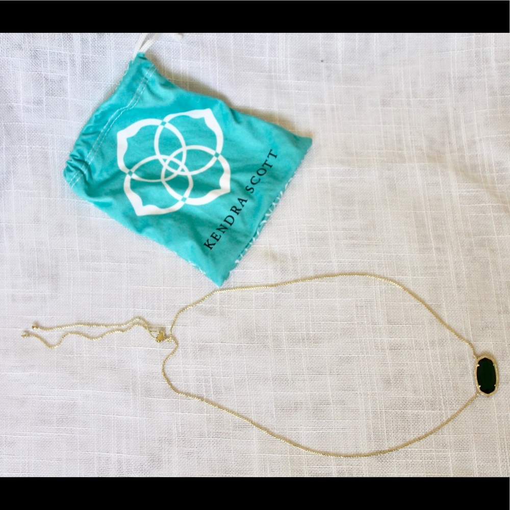 Kendra Scott Delaney Emerald Pendant Necklace
